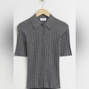 & Other Stories Fitted Rib Polo Top